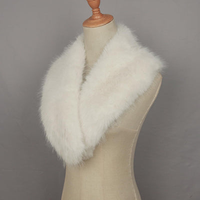 keland Wikinger Fell Schulter Kunstfell Kragen Schulterfell Mittelalter Damen Weiss, Weiss