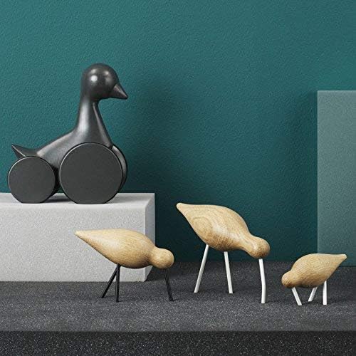 Normann Copenhagen Shorebird Figur, Holz-Edelstahl, weiss, 22 x 6.5 x 14 cm