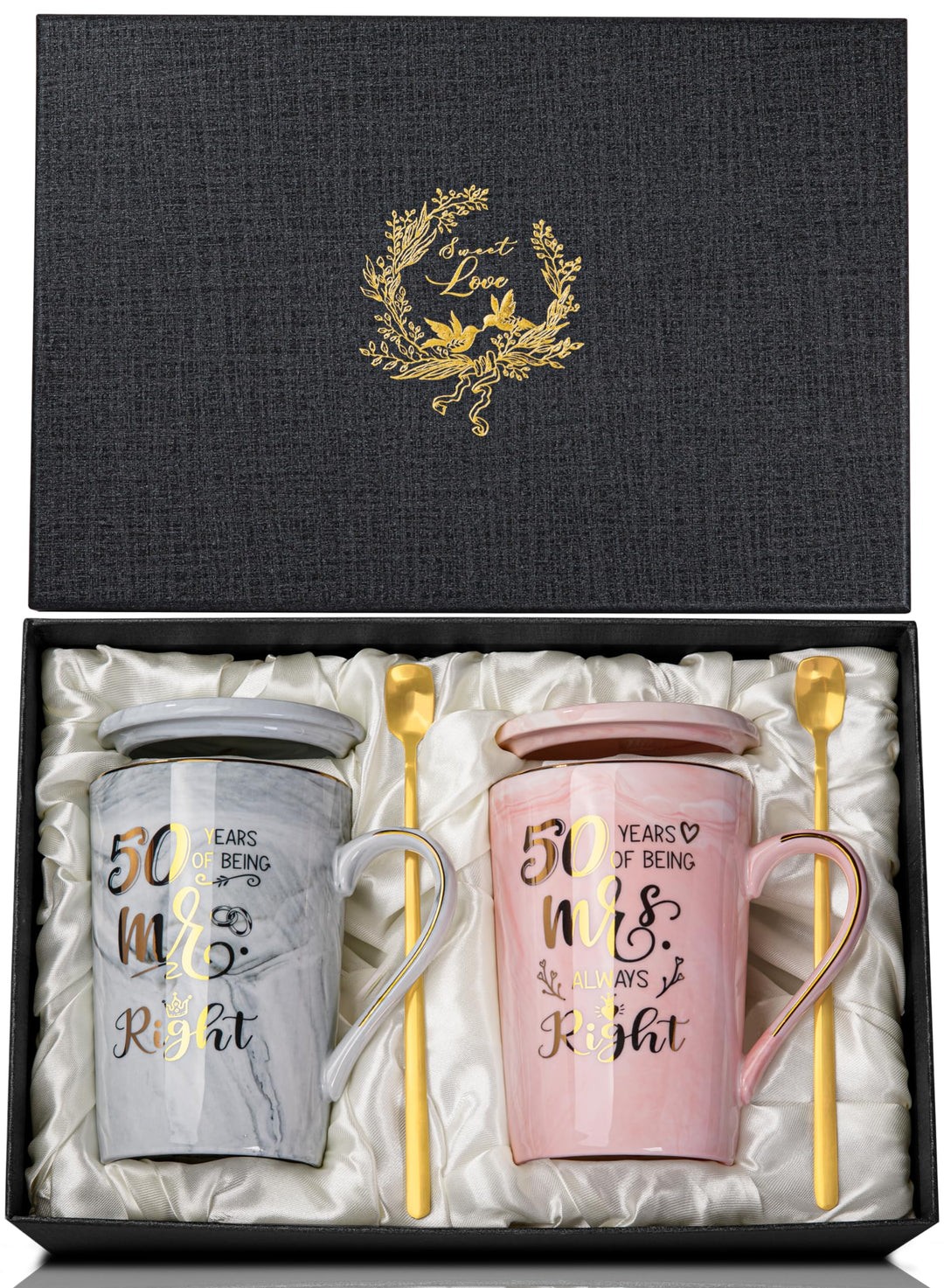Goldene Hochzeit Geschenke, 50 Hochzeitstag Geschenk, Marmoriert Tasse - Geschenke zum Goldenen Hoch