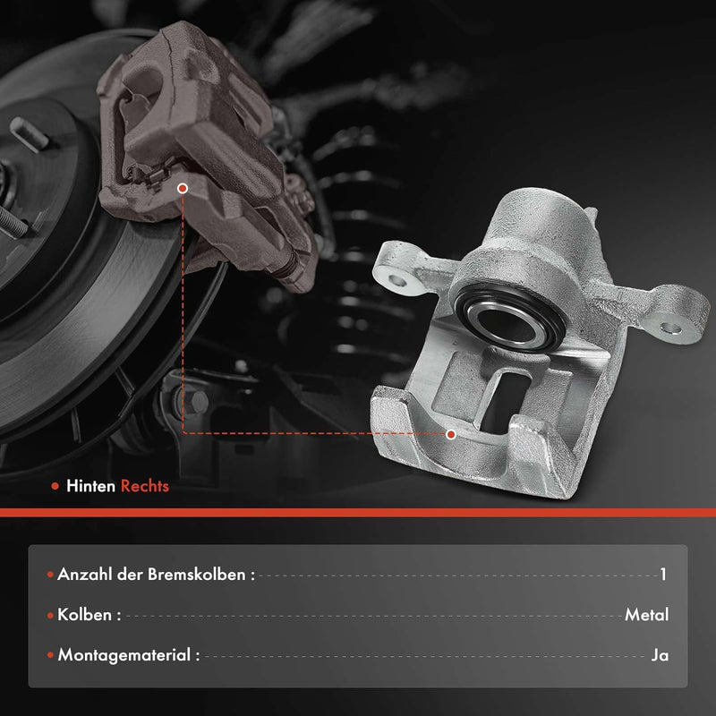 Frankberg 1x Bremssattel Bremszange Hinten Rechts Kompatibel mit i30 FD 1.4L-2.0L 2007-2012 Cee&