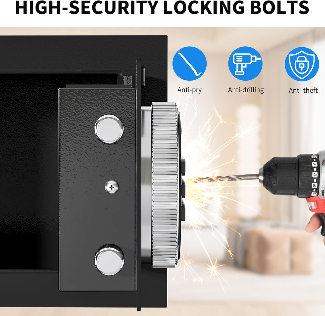 WASJOYE Mini Safe Tresor MöBeltresor Klein,Mini Tresor mit Schlüssel,Tresor Kinder mit Zahlenschloss