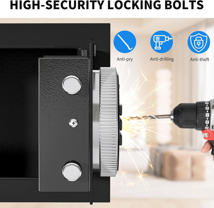 WASJOYE Mini Safe Tresor MöBeltresor Klein,Mini Tresor mit Schlüssel,Tresor Kinder mit Zahlenschloss