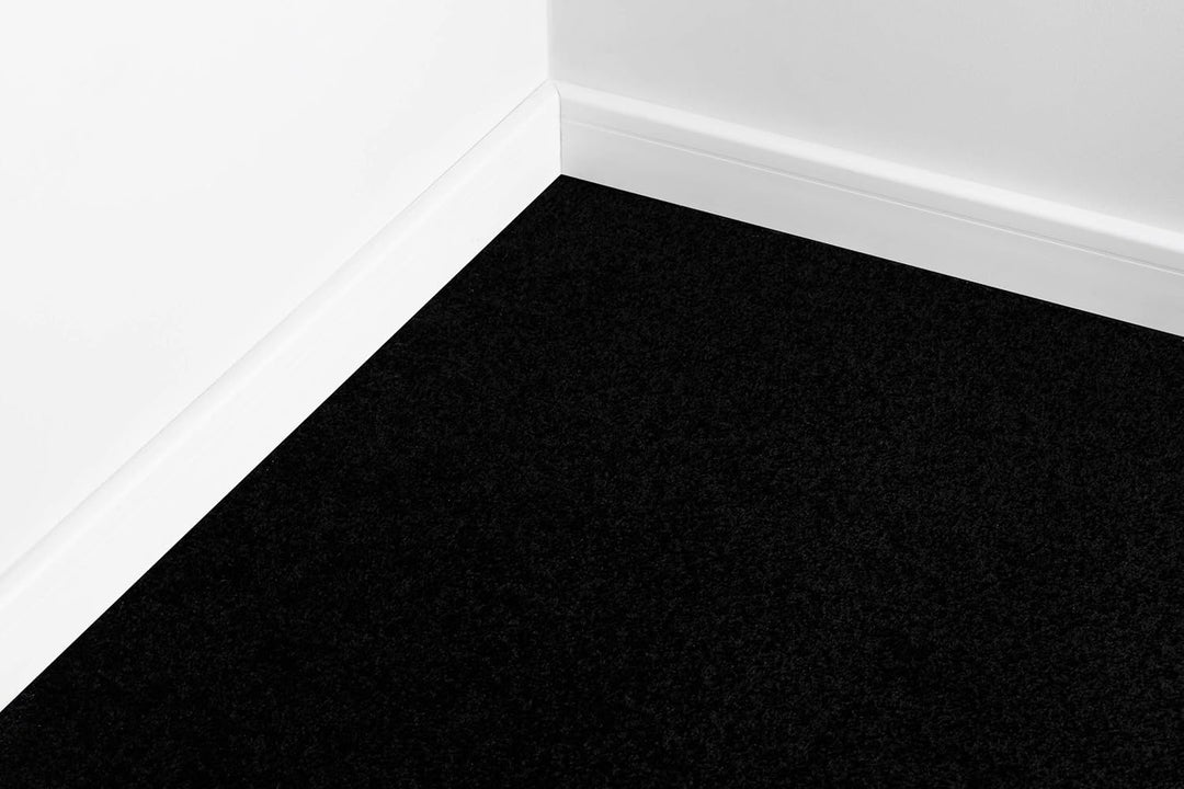 Einfarbiger Teppich Trendy für Zimmer, Wohnzimmer, Schlafzimmer, Teppichboden Auslegware, schwarz, V