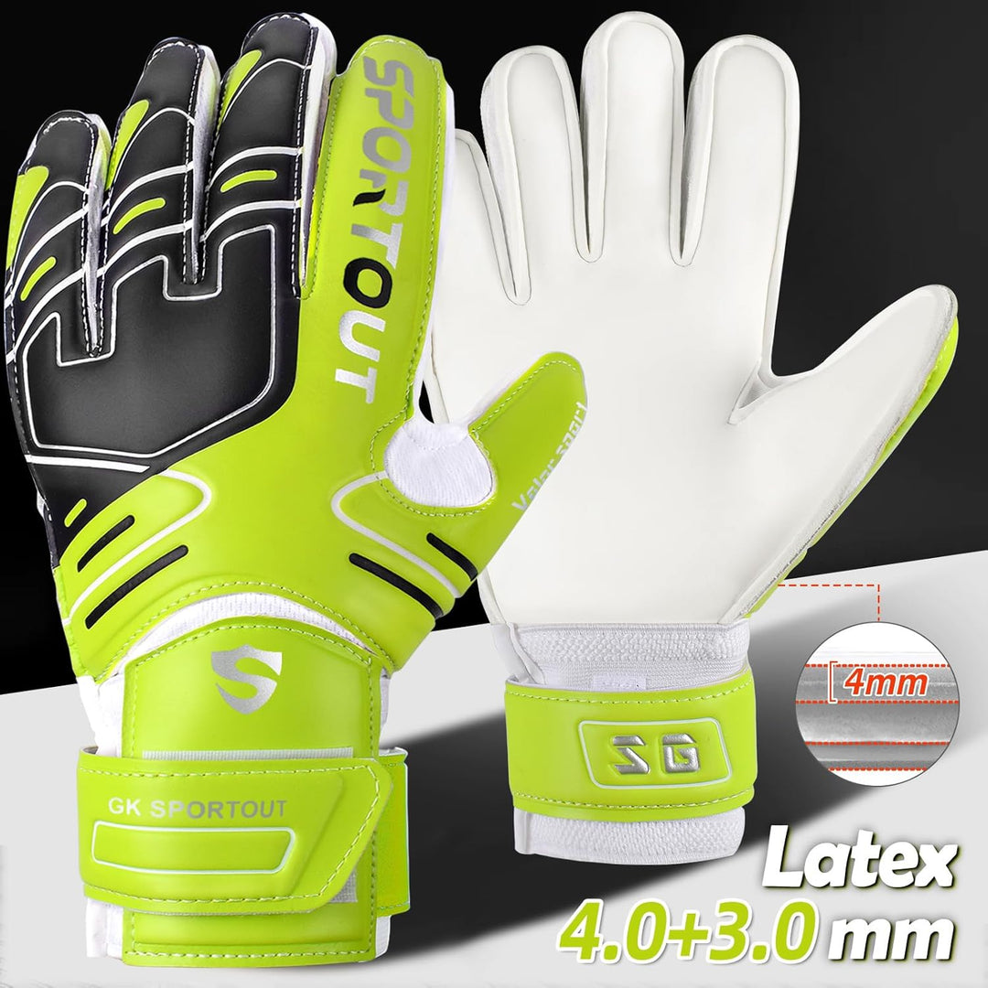 Jugendliche und Erwach,Kinder sener Torwarthandschuhe mit Fingersave，Rutschfes，Gewährung von Starken