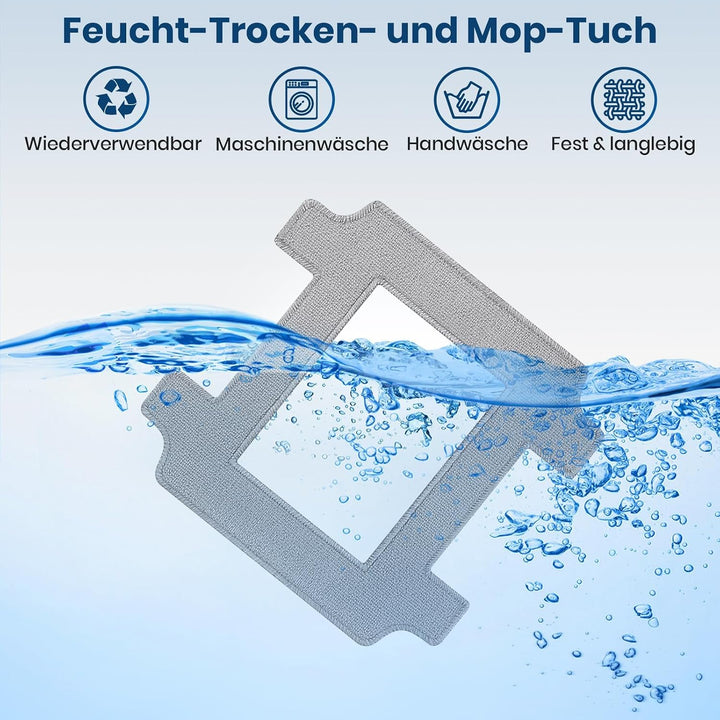 10 Stück Reinigungstuch für ECOVACS WINBOT W2S, W2S Omni Fensterputzroboter Zubehör, Waschbare Mikro