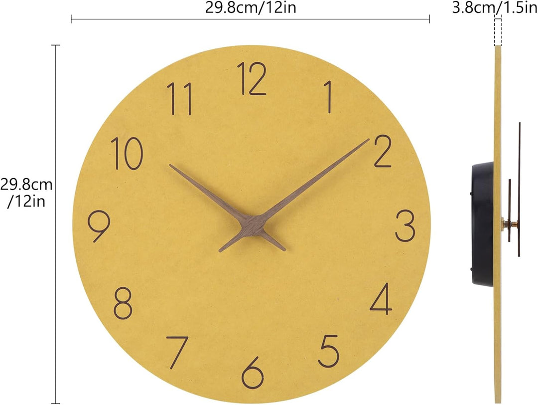 MDF Holz Wanduhr Ohne TickgeräUsche Lautlos Modern Quarz Gross Batterie Betriebene Wanduhr Einfach z