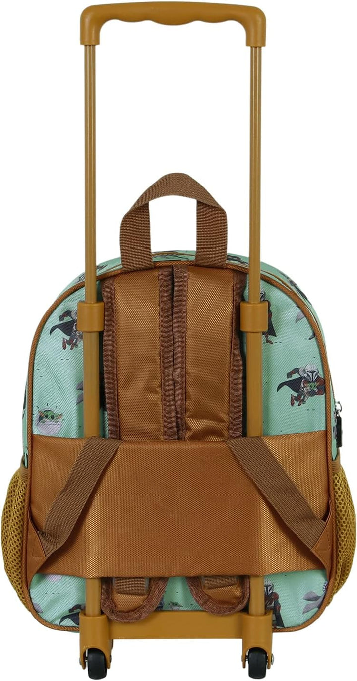 The Mandalorian Say Hi-Kleiner 3D Rucksack mit Rädern, Grün, 26 x 34 cm, Kapazität 12,5 L