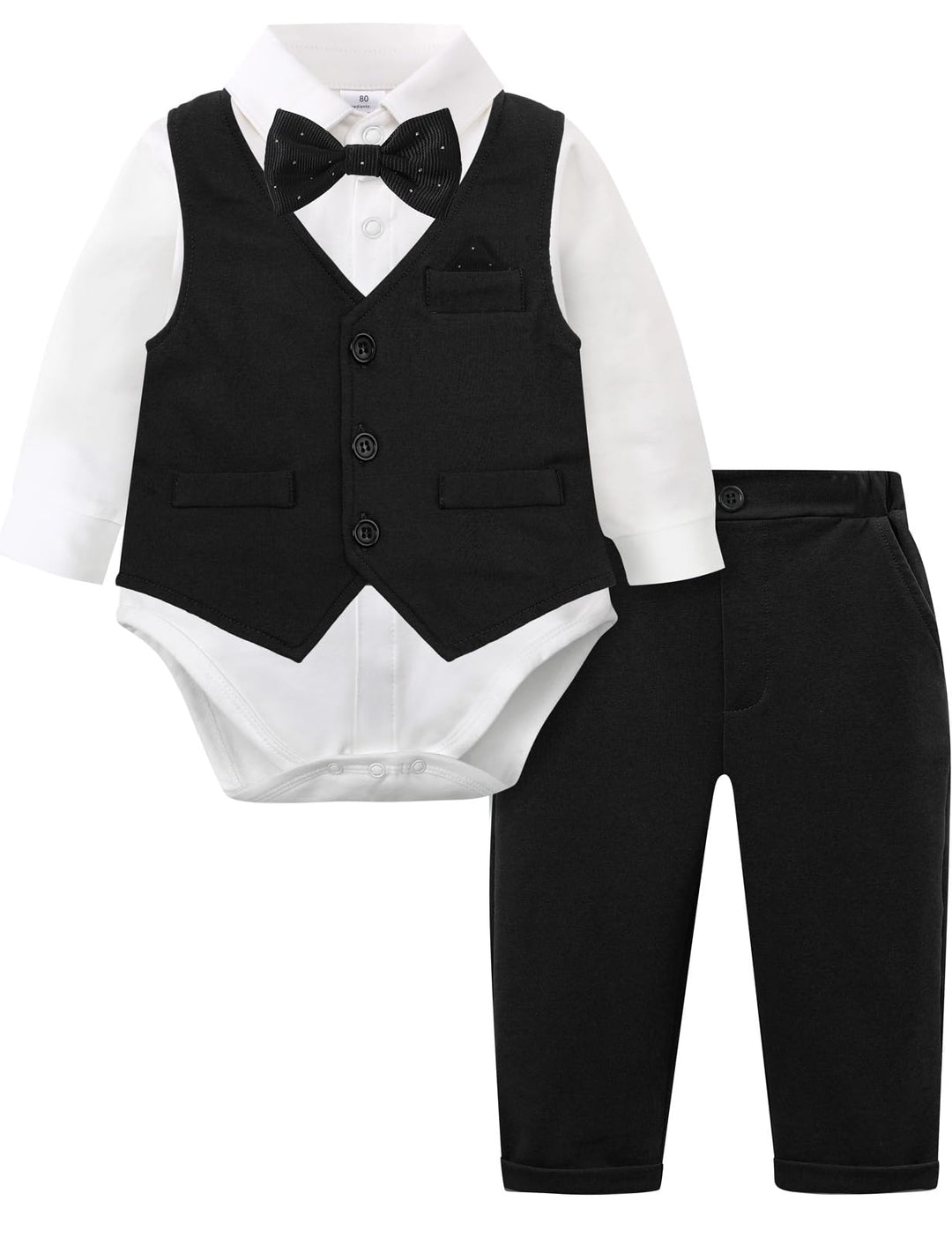mintgreen Baby Anzug Junge Hochzeit, Gentleman Body Weste Bekleidungssets, 3-18 Monate Schwarz Weiss