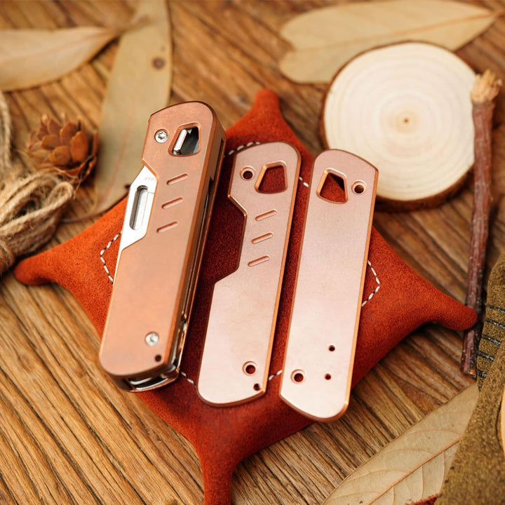 HorixGear 1 Paar Handle Patch Custom Messing Skalen für T4 Multitool (Kupfer), Kupfer