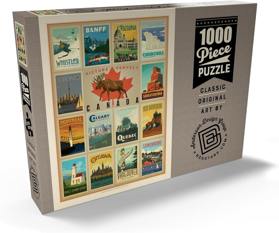 Kanada Reisen, Collage, Vintage Poster - Premium 1000 Teile Puzzle - MyPuzzle Sonderkollektion von A