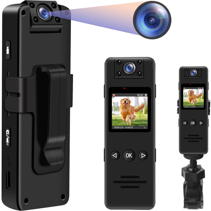 TANGMI Bodycam, 180° Drehbares Objektiv 1080P HD Video & Audio Kleine Kamera, 120° Weitwinkel & Auto