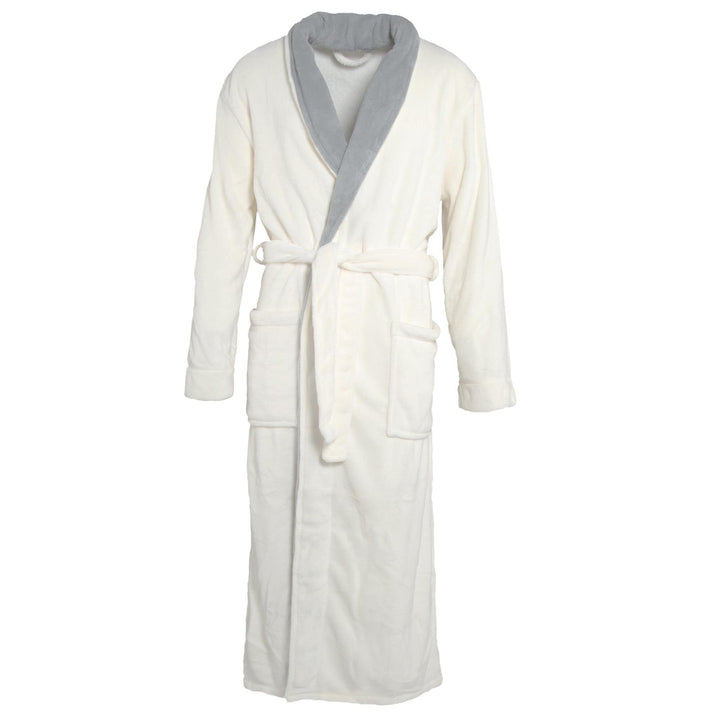 CelinaTex Nevada Bademantel Damen Herren S creme weiss grau Mikrofaser Saunamantel Coral Fleece Morg