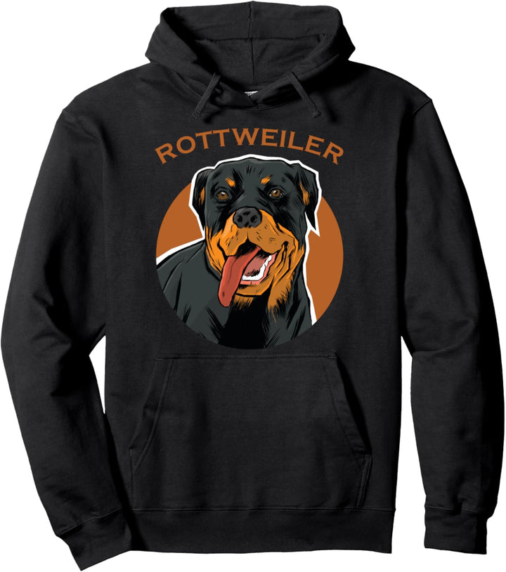 Coole Zeichnung von Rottweiler Hund mit Schrift Rottweiler Pullover Hoodie