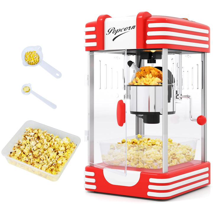 LIFEZEAL Popcornmaschine 300 W, Retro-Popcornmaker mit Innenbeleuchtung & Zubehör, Popcorngeräte mit