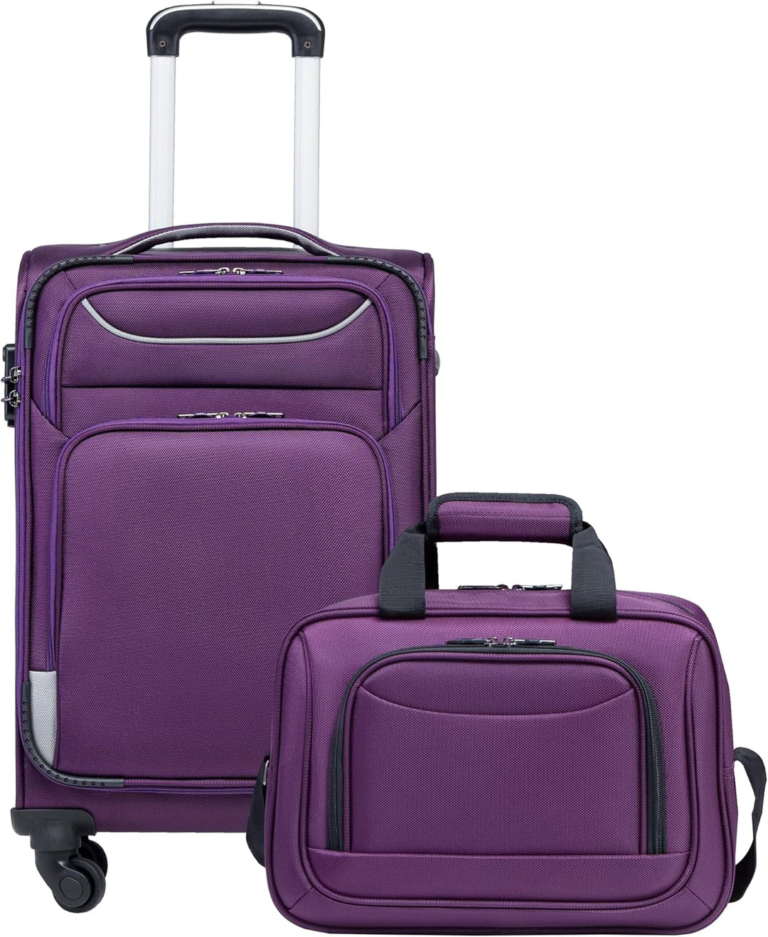 COOLIFE Koffer Trolley Koffer Reisekoffer von 4 Rollen Stoffkoffer Handgepäck TSA-Schloss Der Koffer