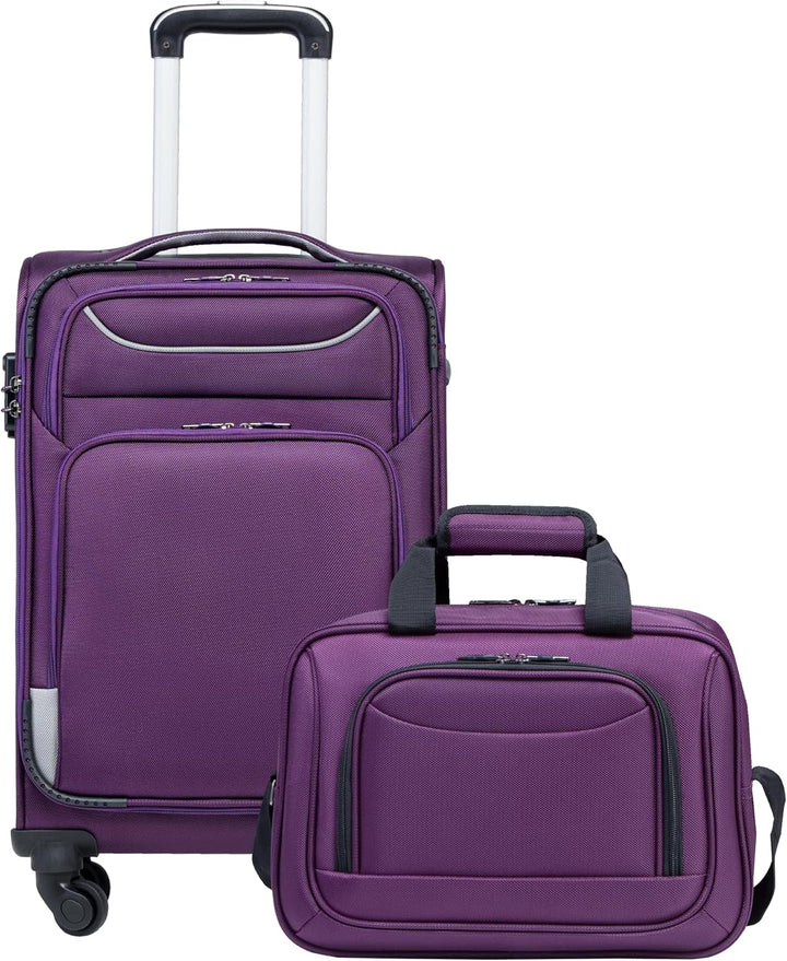 COOLIFE Koffer Trolley Koffer Reisekoffer von 4 Rollen Stoffkoffer Handgepäck TSA-Schloss Der Koffer