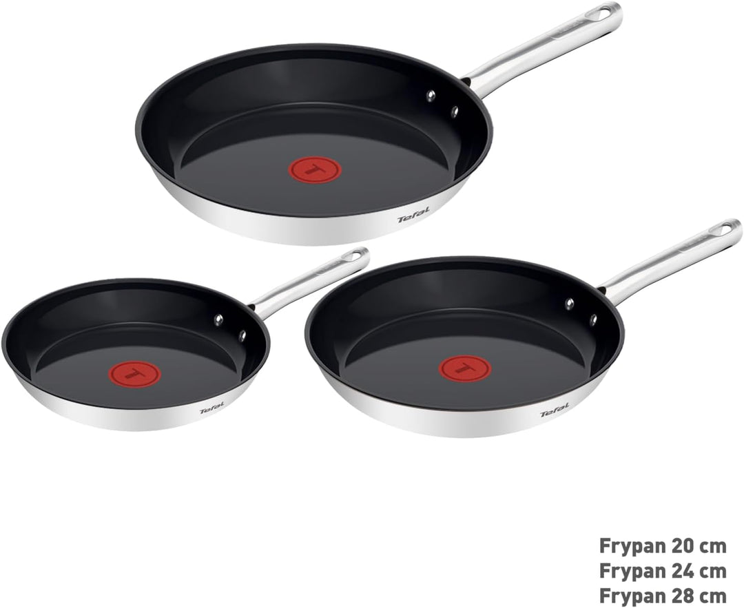 Tefal Duetto On Pfannen-Set, 3-tlg. 20/24/28 cm, Go Ceram keramische Antihaftbeschichtung, Thermo-Si