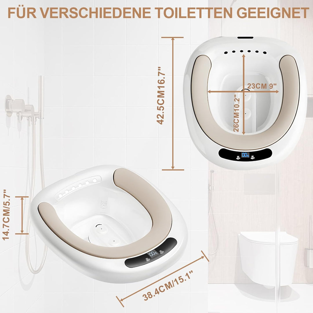 Sitzbad für Die Toilette, Geeignet für 99% Der Toiletten, Tragbares Bidet Mit Zwei DüSen FüR Die Gyn