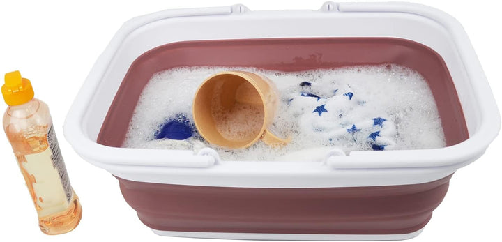 SAMMART 9,2 l zusammenklappbare Wanne mit Griff – tragbarer Picknickkorb für den Aussenbereich – Fal