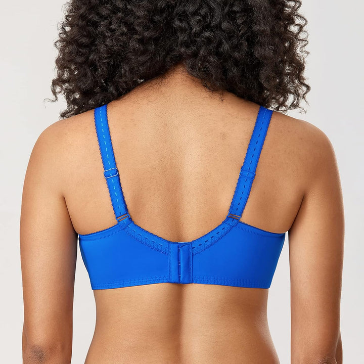 DELIMIRA Damen Minimizer BH ohne Einlagen mit Spitze mit Bügel Grosse Grössen 75H Himmelblau, 75H Hi