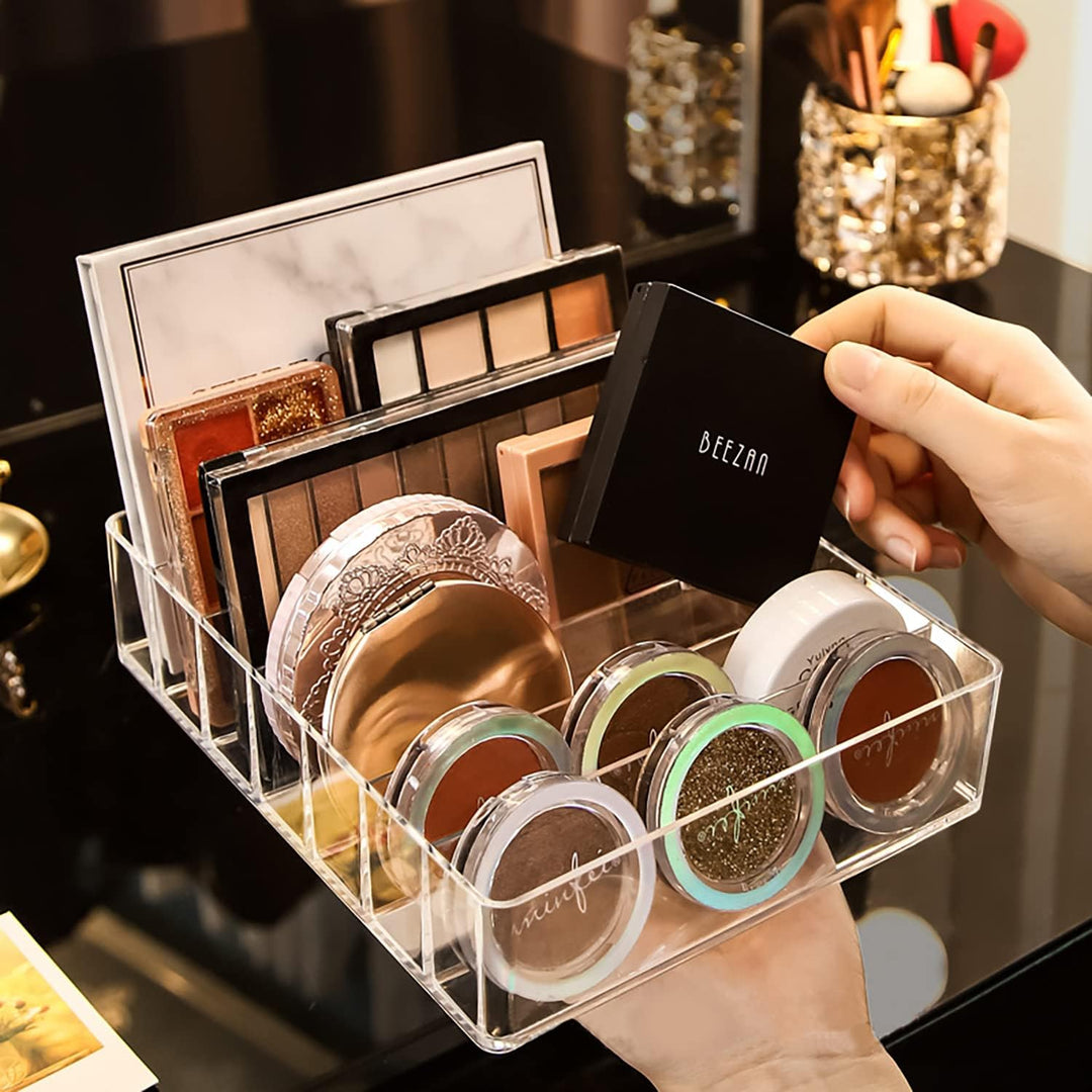 JessLab Eyeshadow Palette Makeup Organizer, Acryl 7-Section Divided Make up Organizer und Lagerung f
