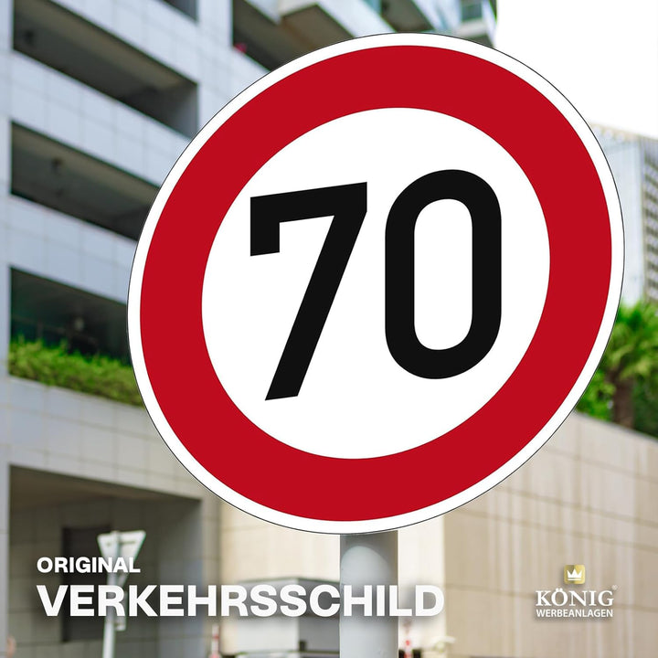 Verkehrszeichen Zulässige Höchstgeschwindigkeit 70 Nr. 274-70 | Ø 420mm, Alu 2mm, RA1 | Original Ver