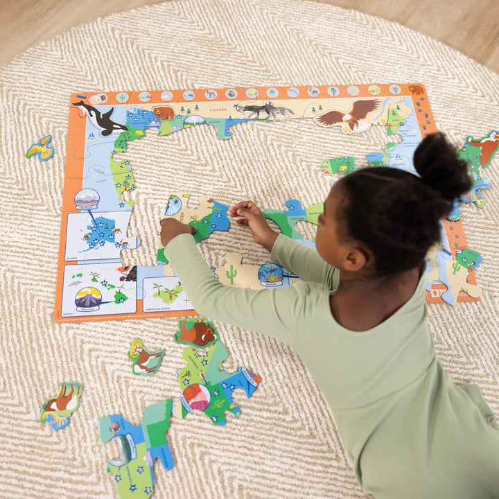 Melissa & Doug National Parks USA-Karte Bodenpuzzle – 45 Jumbo- und Tierförmige Teile, Such- und Fin