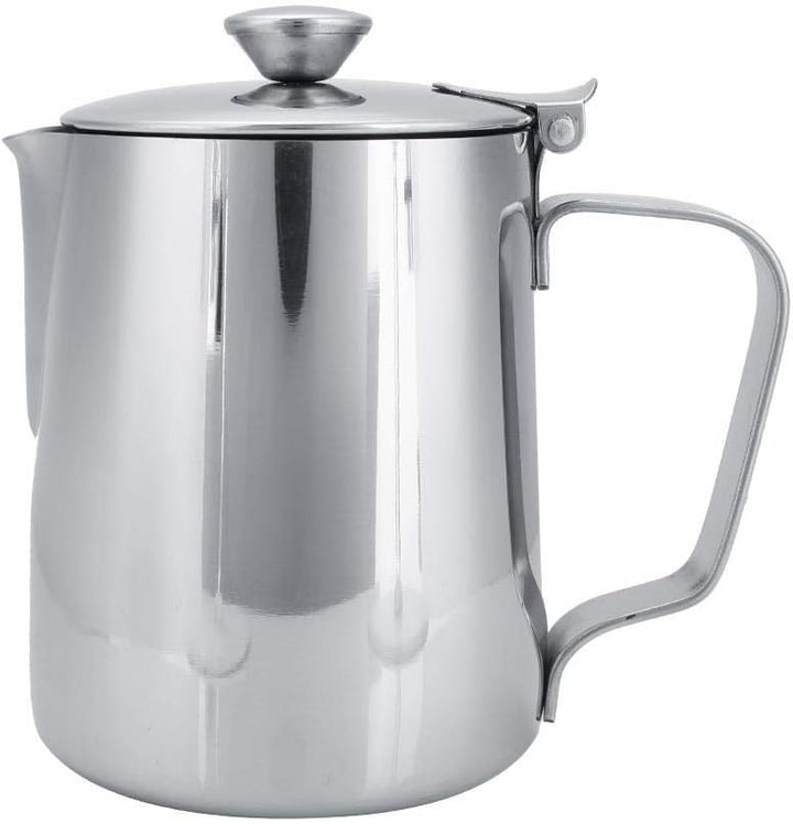 Edelstahl Kaffeetasse Becher Milchschaum Krug mit Deckel für Latte Coffee Art für Office Küche mit H
