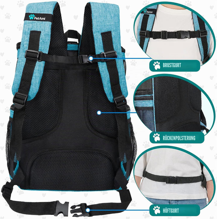 PetAmi Hunderucksack Träger, Fluggesellschaften zugelassene Katzenrucksäcke zum Tragen von kleinen,