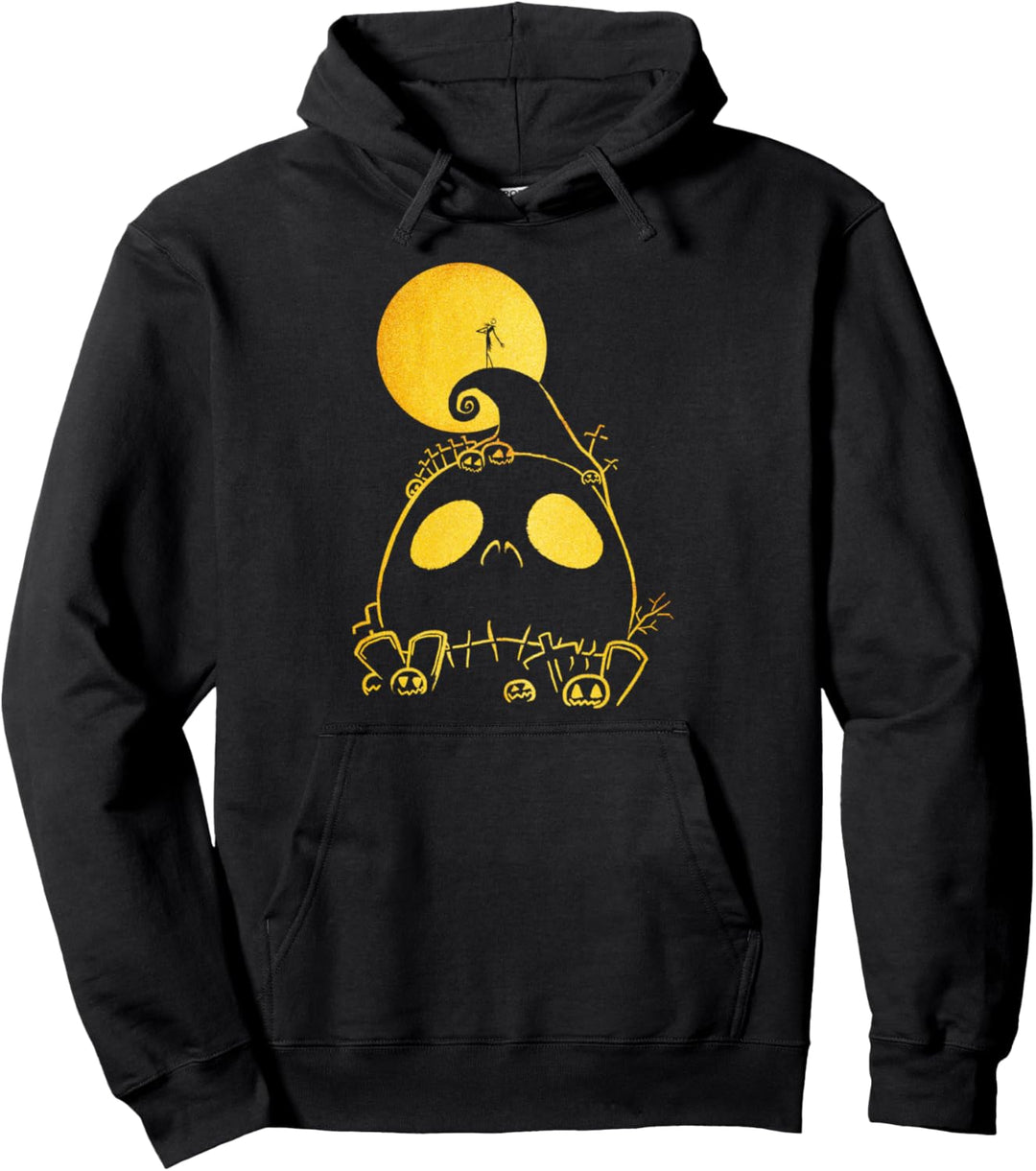 Nightmare Before Christmas Cemetery Jack Head Hilltop Pullover Hoodie