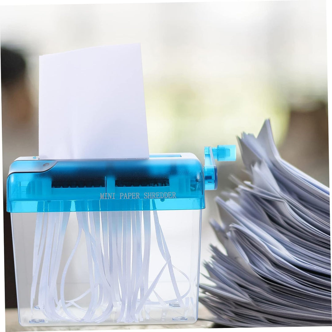 Bürobedarf Aktenvernichter Mini Manueller Aktenvernichter Papierschredder ohne Korb Papierstreifen M