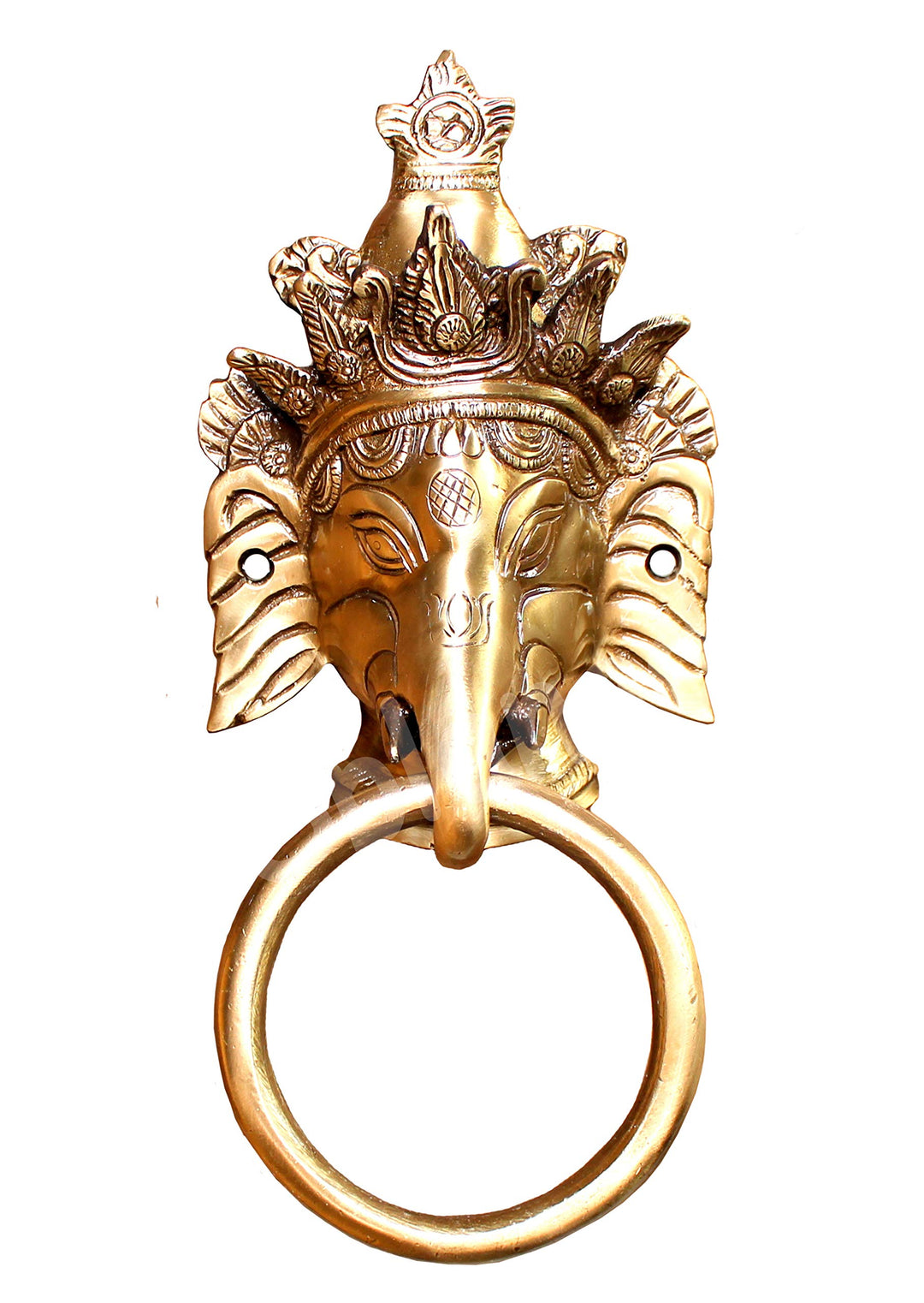 eSplanade 20,3 cm Ganesha Messing Türklopfer aus 100% Messing | Home Decor | Tür Knockers