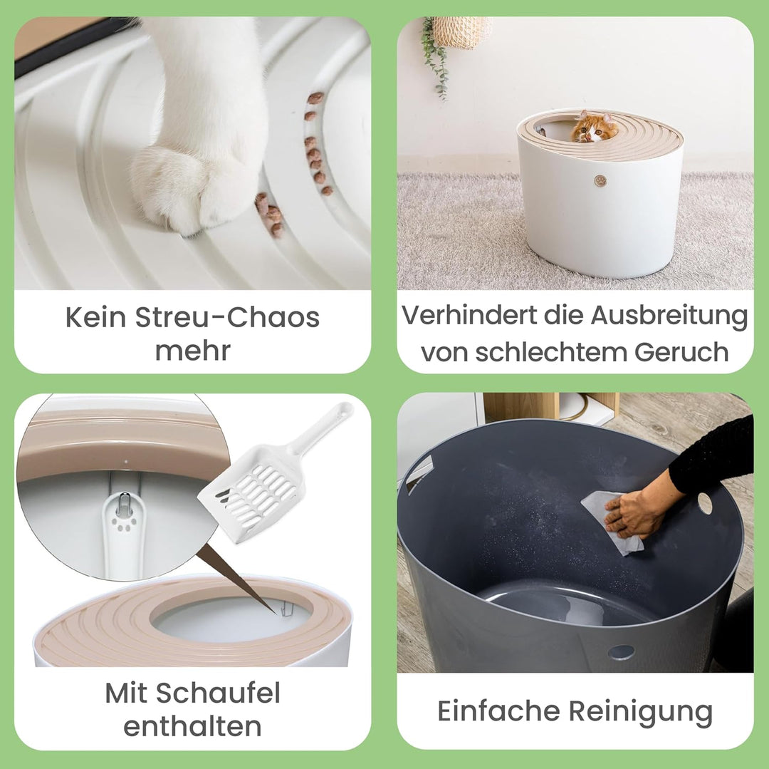 Iris Ohyama, Katzentoilette hop in / Katzenklo oben einstieg mit gerilltem Deckel, keine Verbreitung