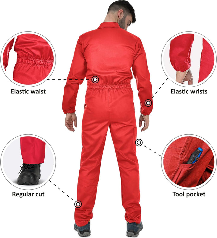 BWOLF ANAX Arbeitsoverall Herren Overall Herren Arbeitskleidung 100% Baumwolle Arbeitsoveralls mit 5