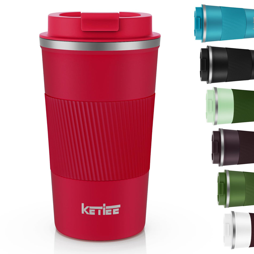 KETIEE Kaffeebecher to go,510ml Thermobecher Kaffee-to-go,Kaffeebecher Thermo,Doppelwandig Reisebech