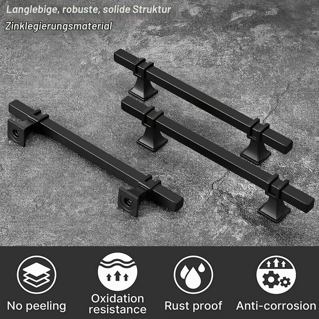 LONTAN 10 Stück Küchengriffe Schwarz Möbelgriffe Schwarz 128mm Schrankgriffe Schwarz Griffe für Küch