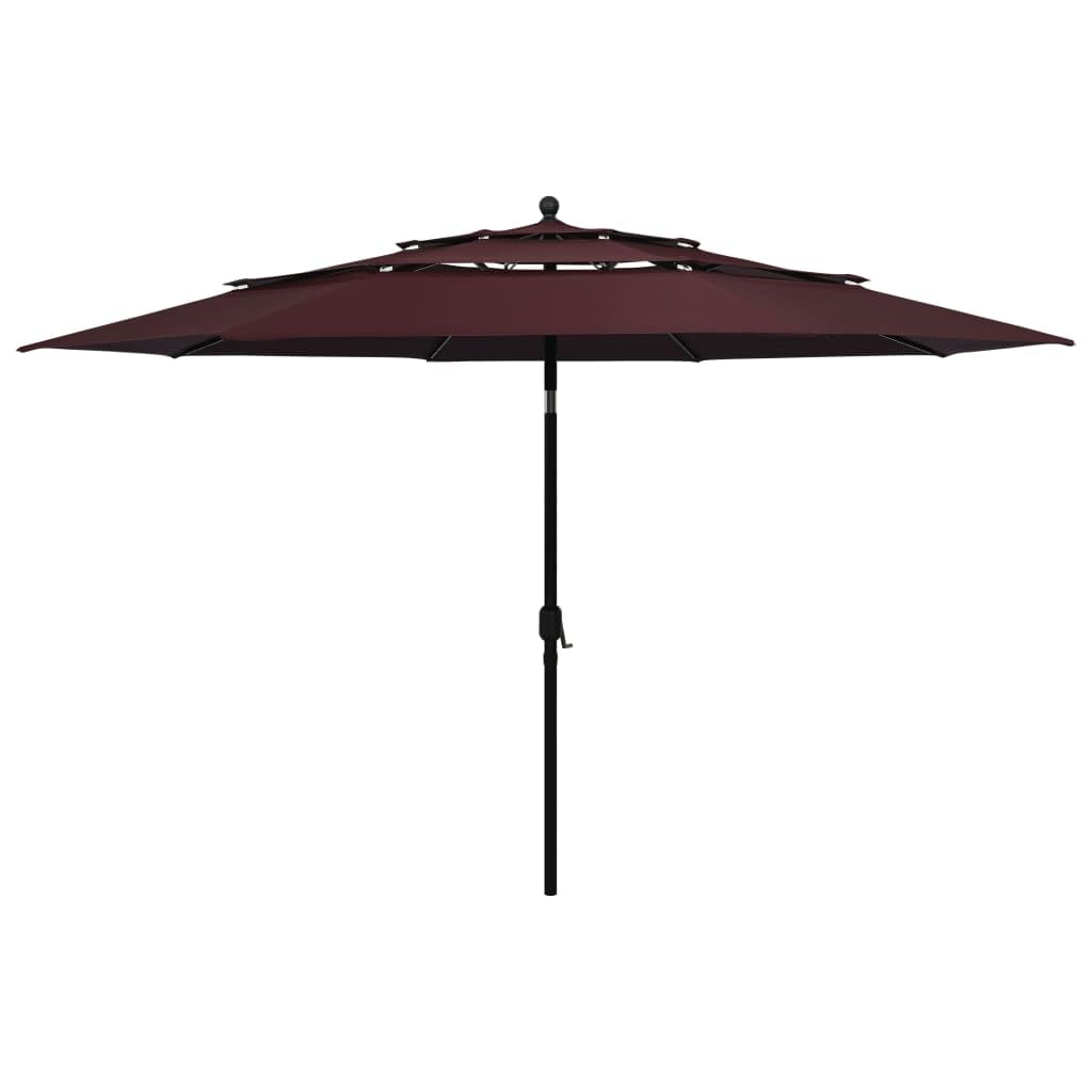 vidaXL Sonnenschirm mit Aluminium-Mast 3-lagig Ampelschirm Gartenschirm Marktschirm Strandschirm Kur