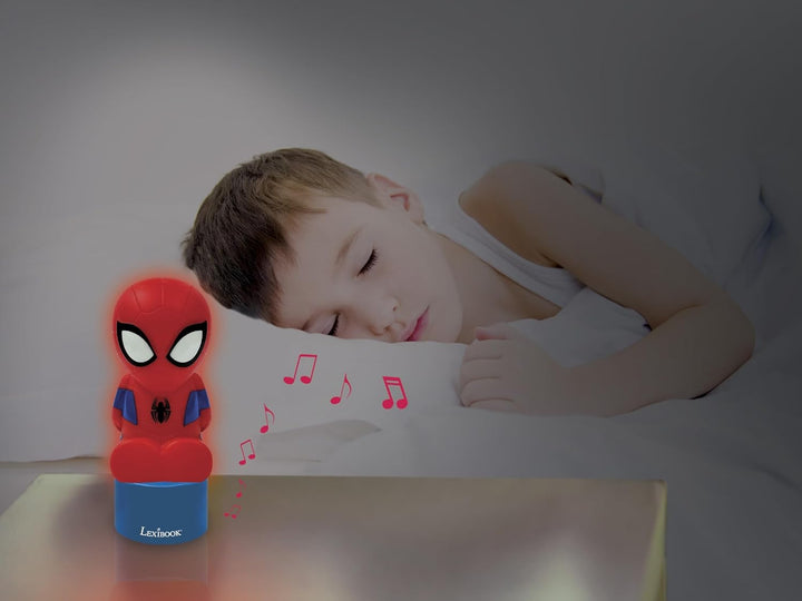 Lexibook Spiderman Nachtlicht und Lautsprecher für Kinderzimmer, Farbwechsel, weiches Licht, batteri