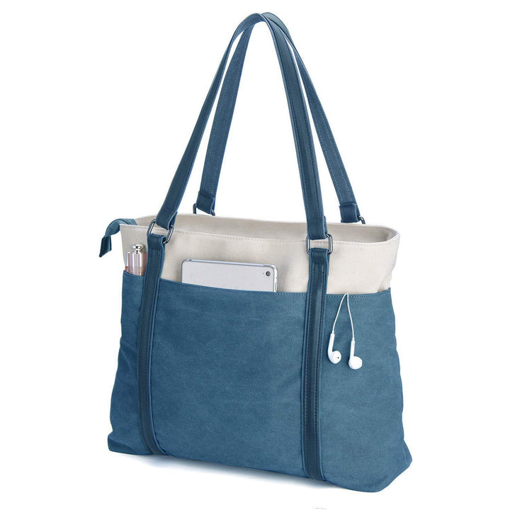 BAG WIZARD Damen S306923 Laptop-Tragetasche für die Arbeit Blau, Blau
