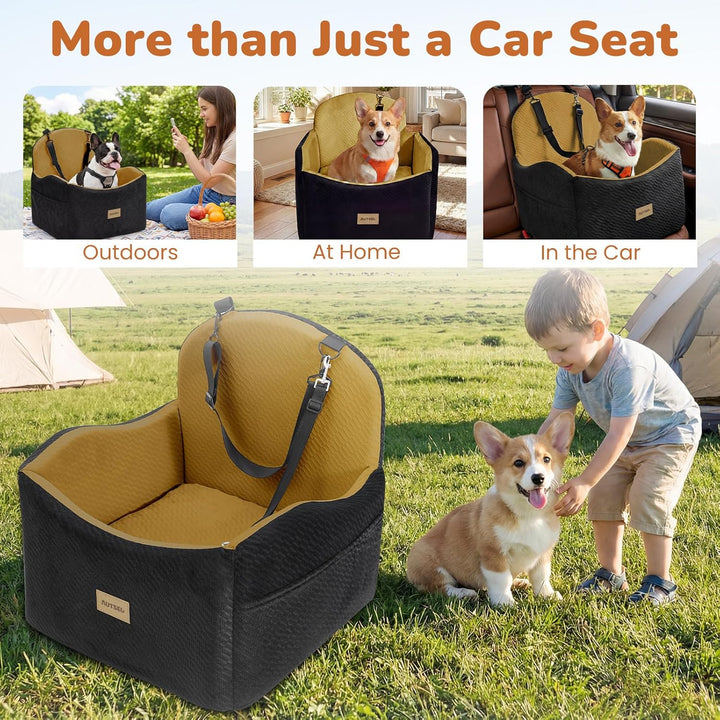 Hunde Autositz für kleine & mittlere Hunde – Wasserfest & waschbarer Hundesitz Auto mit Sicherheitsg