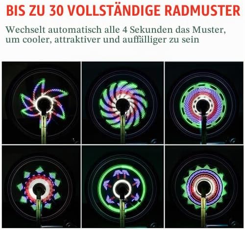 Alomejor Superhelle Radlichter, LED-Felgenlichter, wasserdicht, langlebig, leistungsf?hig, hochleist