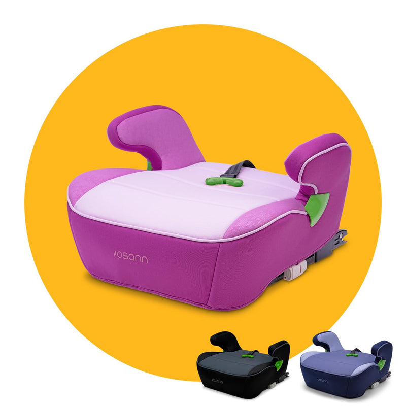 Osann Junior Isofix Gurtfix i-Size Sitzerhöhung mit Isofix Auto Kinder (126-150 cm) - Pixel Berry i-