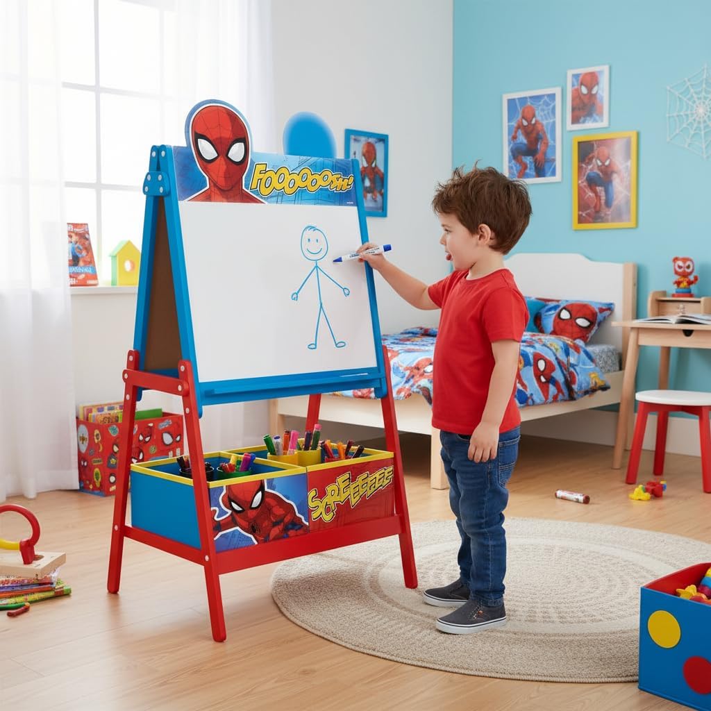 ARDITEX – Kindertafel von Marvel Spiderman mit doppelseitiger Oberfläche für Kreide und Filzstift un