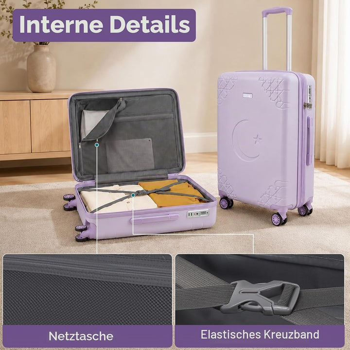 Sea choice Kofferset 3 Telig Hartschalen Erweiterbar Reisekoffer mit 4 Rollen Leicht Trolley Rollkof