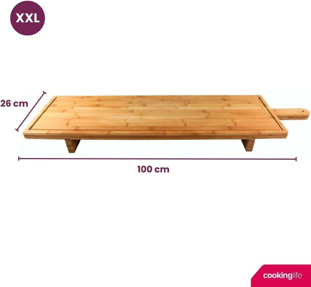 Cookinglife Servierbrett XXL - Bambus - 100 x 26 cm