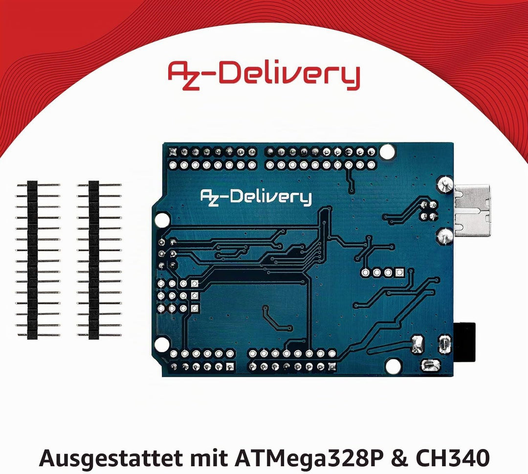 AZDelivery 5 x Mikrocontroller Board AZ-ATmega328-Board mit USB-Kabel inklusive E-Book!, 5
