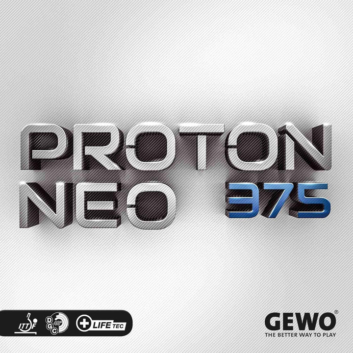 GEWO Proton Neo 375 Tischtennis Belag/weich & spinelastisch für Variable Offensivspieler/Soft+ Schwa