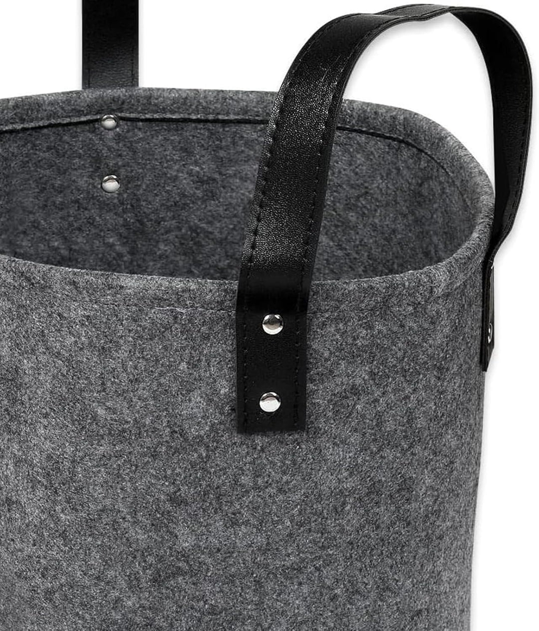 2 Stück Filzkorb Dunkelgrau Rund, Faltbarer Tragekorb aus Stoff, Filzkorb Gross, 2 Spezifikationen,