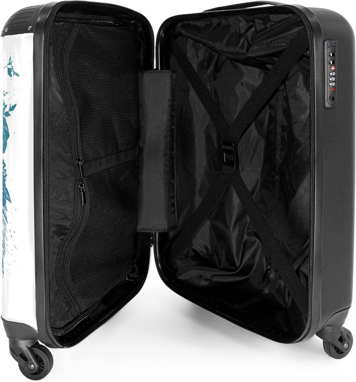 NoBoringSuitcases.com® Koffer Handgepäck Trolley Rollkoffer Kleine Reisekoffer mit 4 Rollen - Löwe -