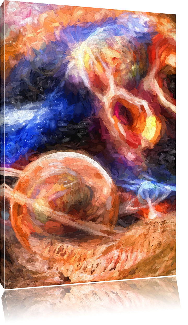 Pixxprint Raum Landschaft Kunst / 100x70cm Leinwandbild bespannt auf Holzrahmen/Wandbild Kunstdruck